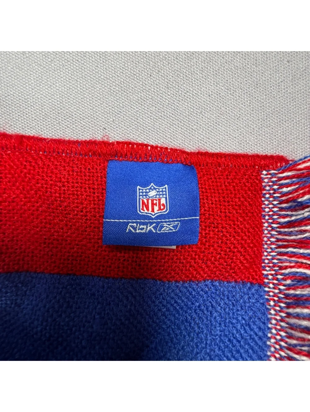 Reebok New York Giants Scarf Knit Red Blue NFL Football Winter One Size